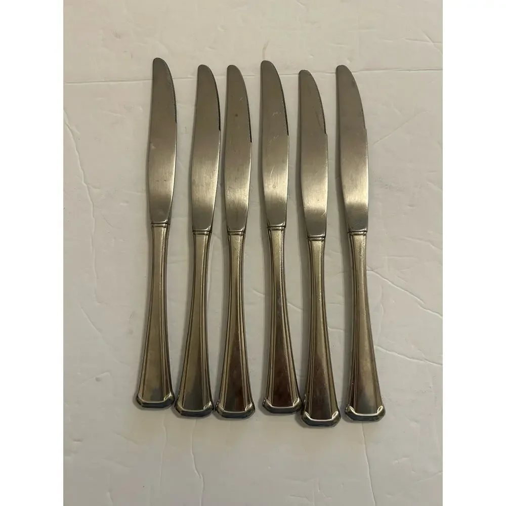 Vtg Oneida Maestro‎ St Leger Aberdeen Stainless Flatware Dinner Knives Set Of 6